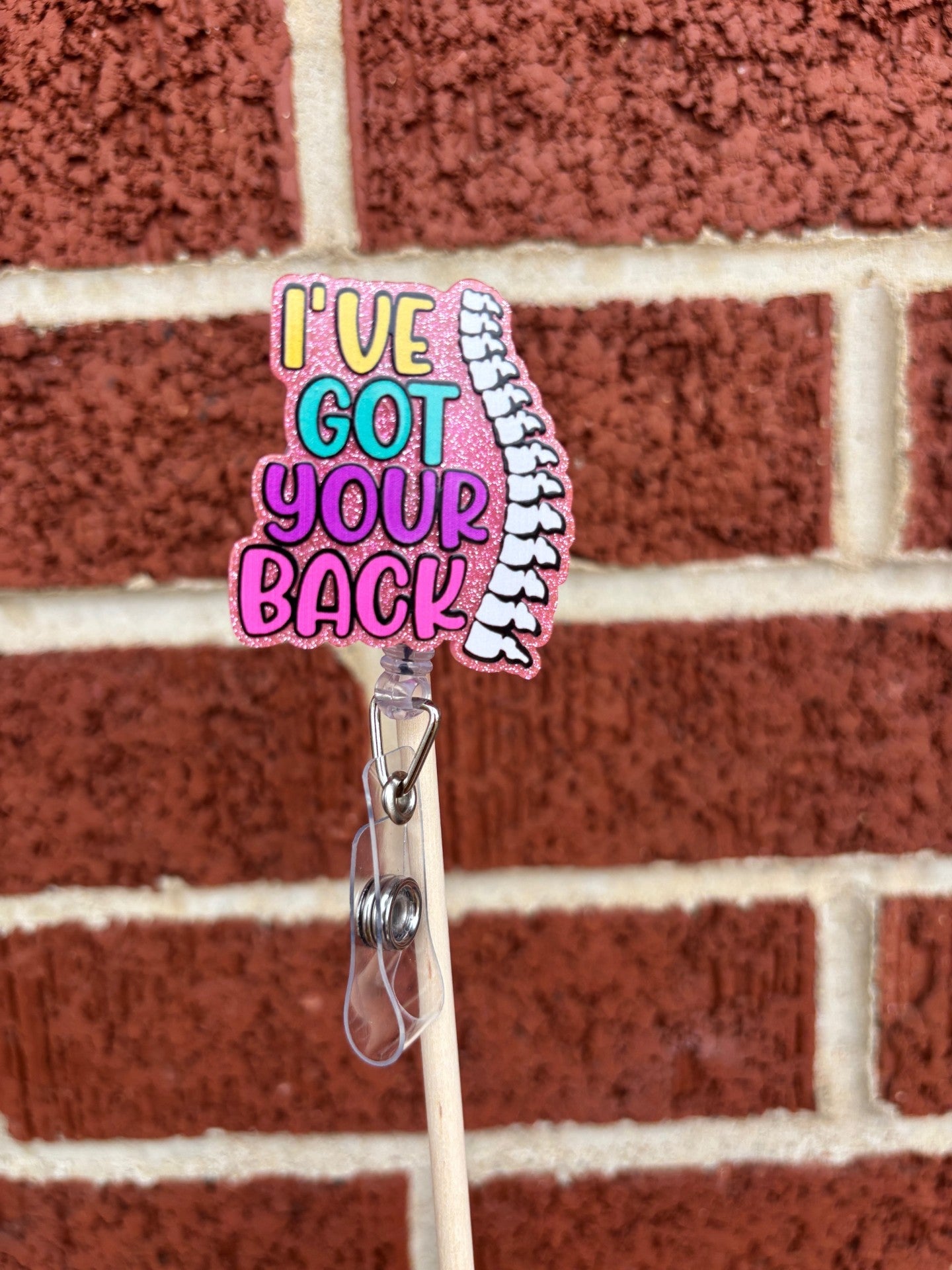 "I've got your back" Badge Reel with Alligator clip