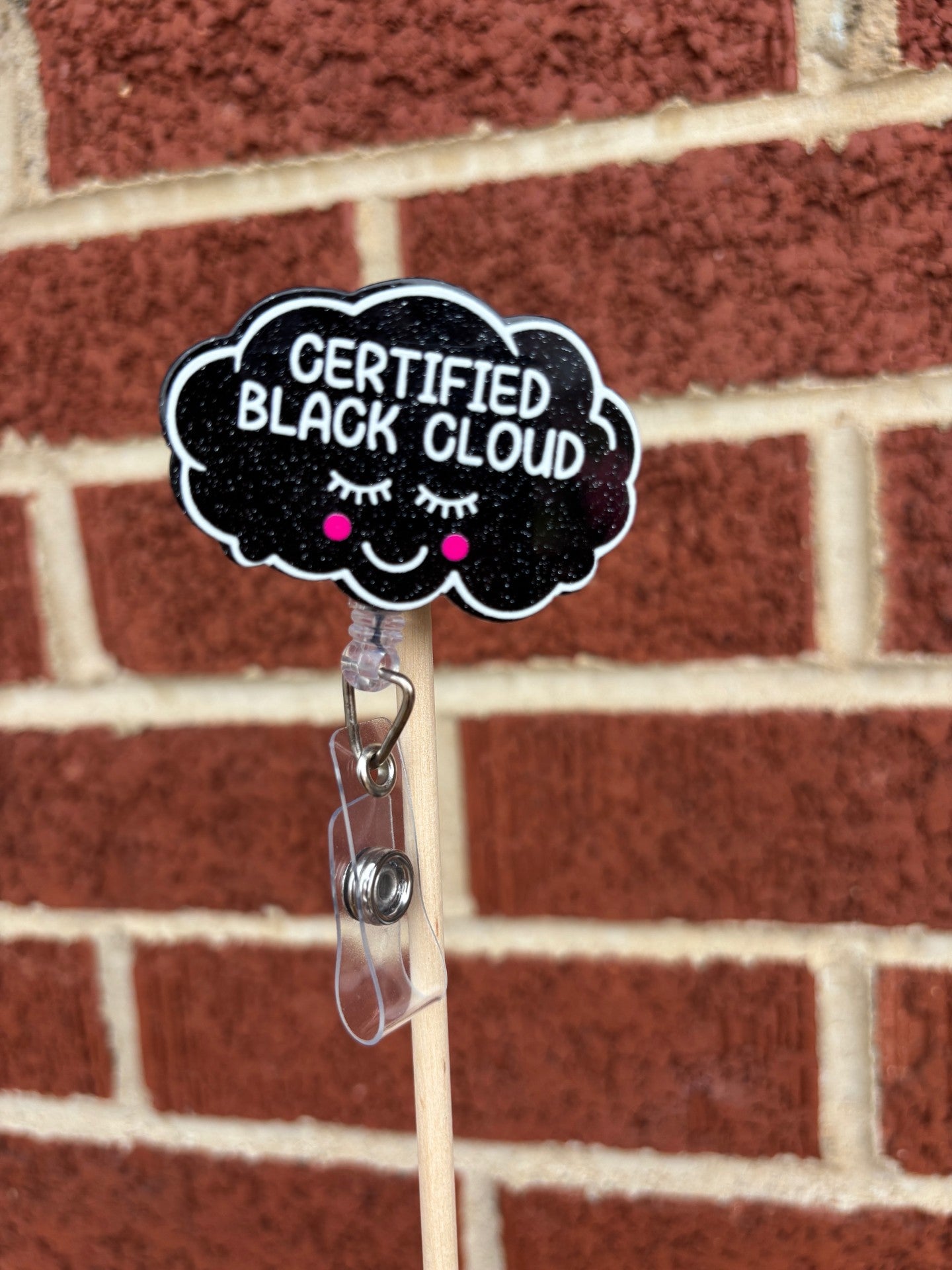 "Certified Black Cloud" Badge Reel with Alligator clip