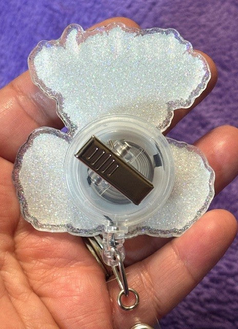 Cute Cow in Purple Tutu Badge Reel