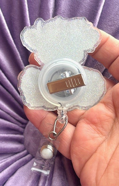 Cute Cow in Purple Tutu Badge Reel