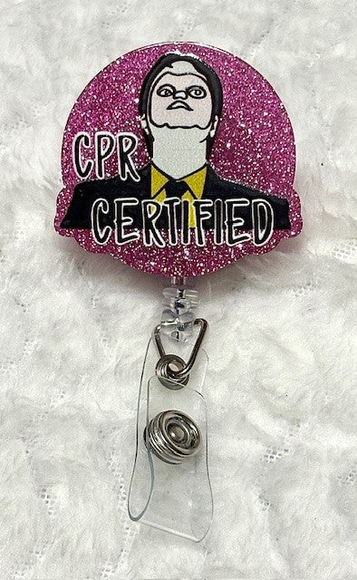 "CPR Certified Face" Badge Reel with Alligator clip