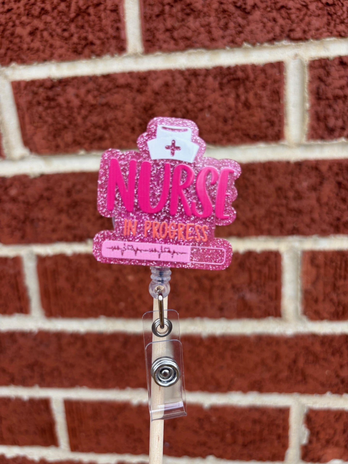 "Nurse in Progress" Badge Reel with Alligator clip
