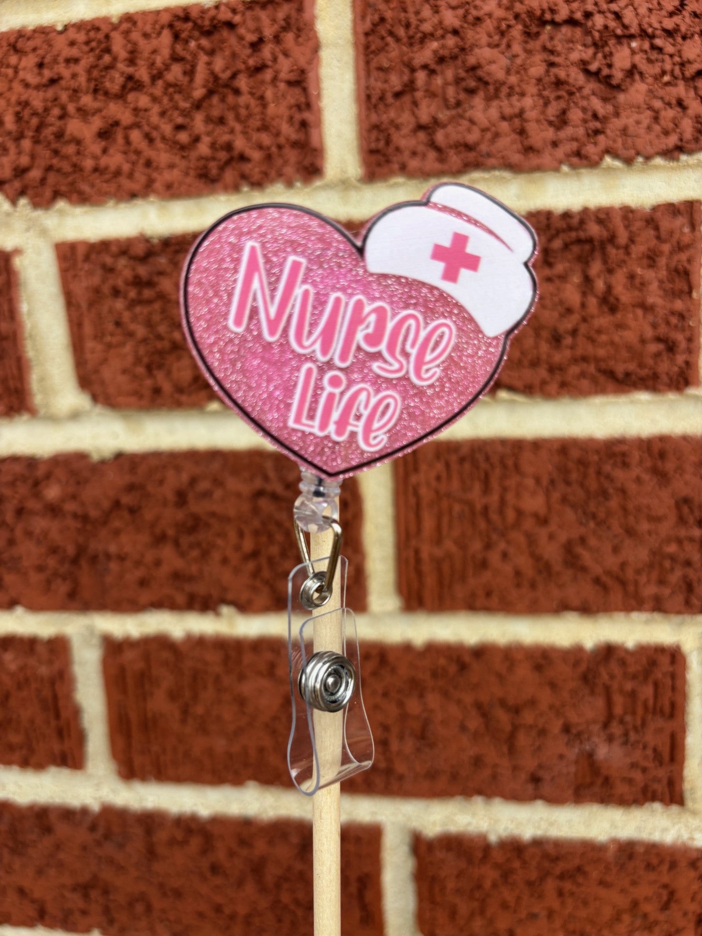 "Nurse Life" Badge Reel with Alligator clip