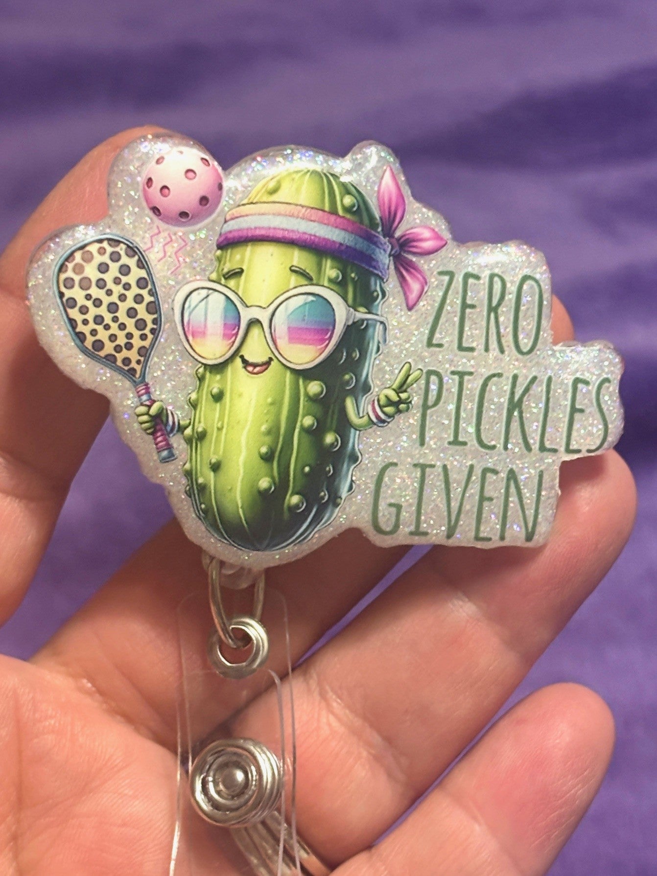 "Zero Pickles Given" Badge Reel with Alligator Clip