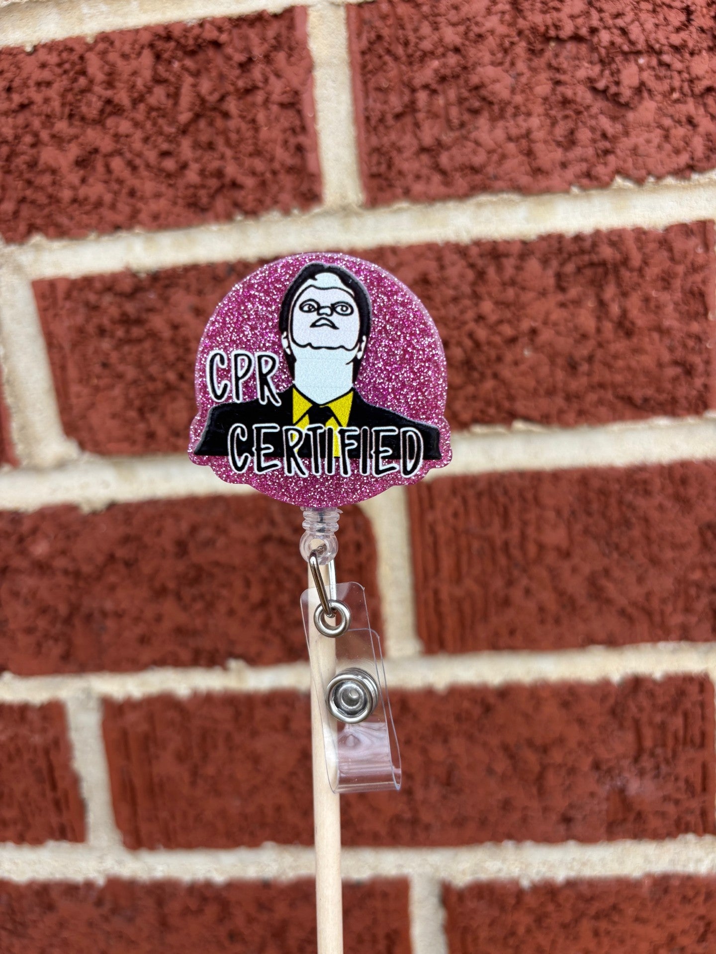 "CPR Certified Face" Badge Reel with Alligator clip