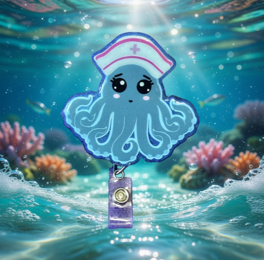 Octopus Nurse Badge Reel