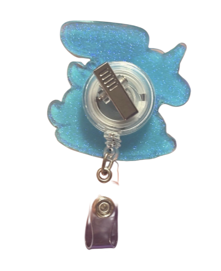 Goat on a Unicorn Floaty Badge Reel with Alligator Clip
