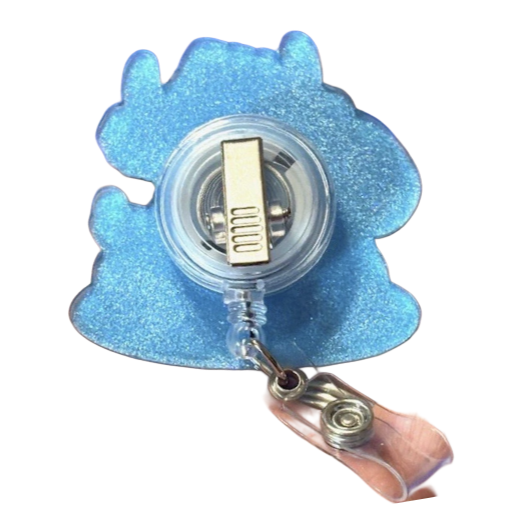 Bull on a Flamingo Floaty Badge Reel