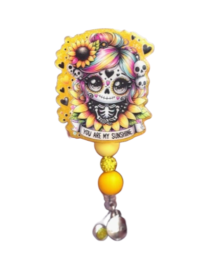 "You are my Sunshine" Skull Girl with Beads