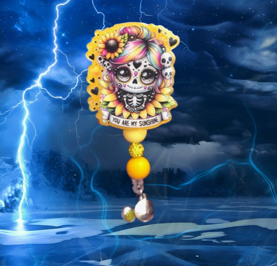 "You are my Sunshine" Skull Girl with Beads