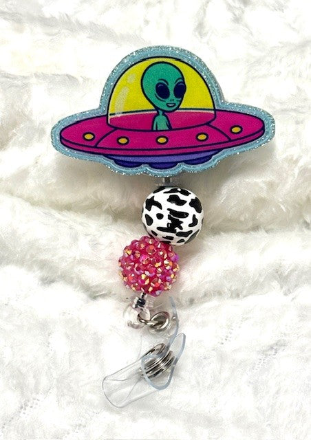 Alien Badge Reel with Alligator clip