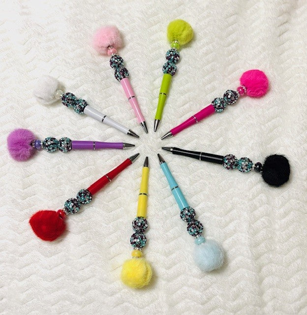 Hair Ball Beaded Pens