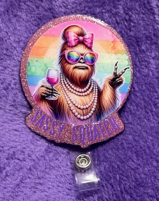 Sassy Squash Badge Reel with Alligator Clip