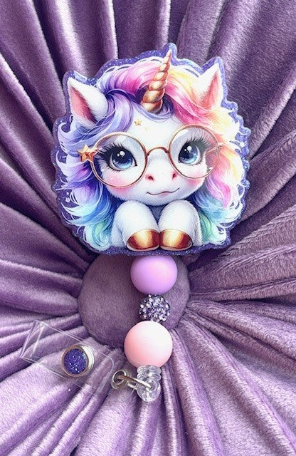 "Cute Unicorn with Glasses" Badge Reel