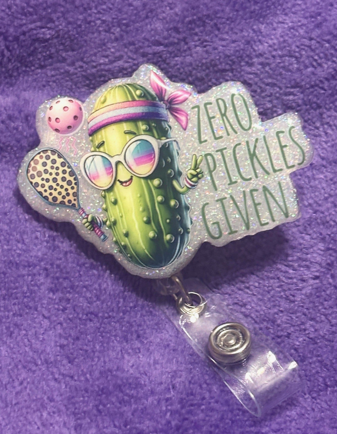 "Zero Pickles Given" Badge Reel with Alligator Clip