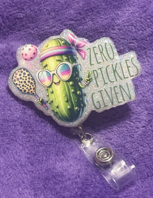 "Zero Pickles Given" Badge Reel with Alligator Clip